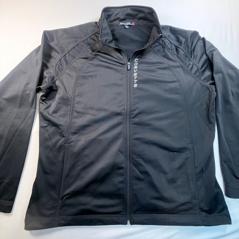 Corvette Jacket‎ Womens 3XL Black Full Zip Athletic Lightweight Embroidered